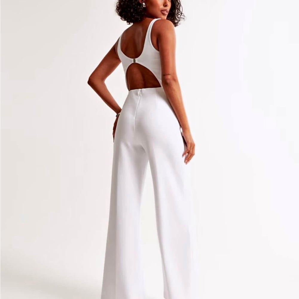 Abercrombie White Cutout Jumpsuit